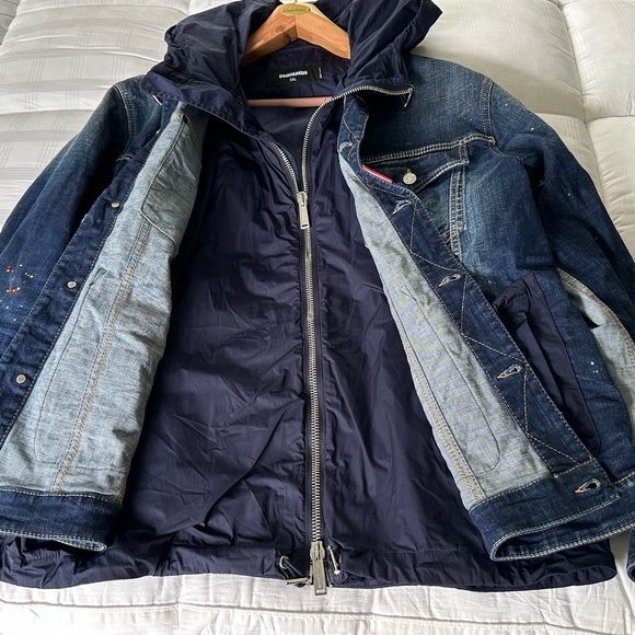 🇨🇦 NWOT DSQUARED2 🇨🇦 2-in1 Hybrid Techno Dan Denim Jacket - Picture 5 of 9